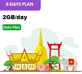 Sing/Malay/Thai 3 Days Unlimited Data(2GB/day