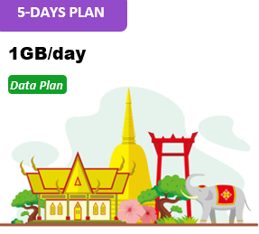 Sing/Malay/Thai 5 Days Unlimited Data(1GB/day